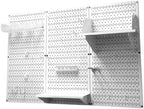 Wall Control Pegboard Organizer 4 ft. Metal Pegboard Standard Tool Storage Kit & Pegboard Shelf 6in Deep Pegboard Shelf Assembly for Pegboard and Slotted Tool Board – White - Image 3