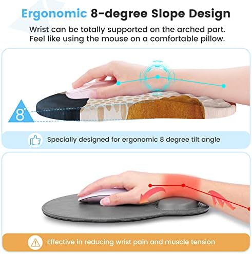 HAOCOO 3-Pcs Memory Foam Desk Set with Wrist Support, Boho Brown - Image 2