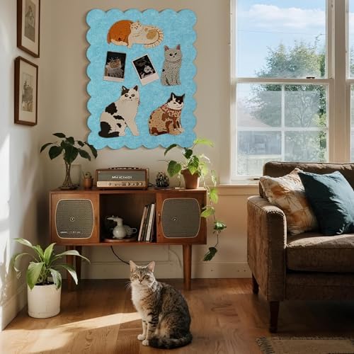 Scalloped Bulletin Board 36x24 inches, Decorative Felt Pin Board for Wall - Image 6
