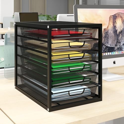Natwind Mesh Desk Organizer with 6 Tier Sliding Drawers,Black by Natwind