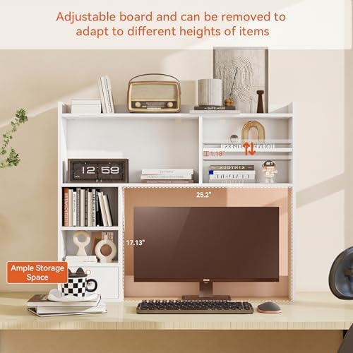 ELECWISH Desktop Bookshelf, Desk Shelf for Computer Desk, 35.04”, 6 Tier - Image 4