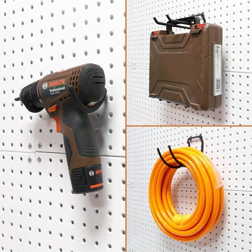 HUHOLE 24 Pack Pegboard Drill Holder Tool Hooks for 1/4 Inch Pegboard - Image 5