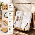 MACTANO Two-Sided Rotating Book Stand, 360° Bamboo Desktop Holder 9 lb - Image 5