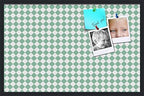 PinPix 34x22 inch Cork Bulletin Board. This Decorative Framed Pin Board Comes with Diamond Pattern in Green and White Design and Satin Black. Ideal for Home, Office Decor or School (PinPix-330) by PinPixBulletinBoards