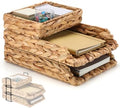 Geelin 3 Pack Water Hyacinth Woven Stackable Letter Paper Tray, Primary by Geelin