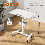 35" Glass Mobile Standing Desk, Foldable Desktop for Storage - Image 2
