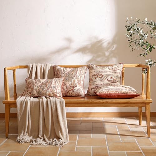 ISAENNE Vintage Linen Throw Pillow Cover,Set of 2,18"x18"-Chauffrey A - Image 3
