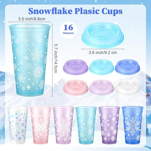 Kochorie 24 Piece Snowflake Party Favors Cups Set - Image 2