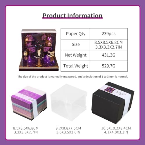 3D Calendar 2027,Time Piece Calendar 2027 With LED Lights,3D Art Calendar Memo Pad,Mysterious Purple Dragon Desktop Decoration,Tear-Away 3D Paper Art Notepad,Christmas Gift,New Year Gift (Mysterious Purple Dragon) - Image 3