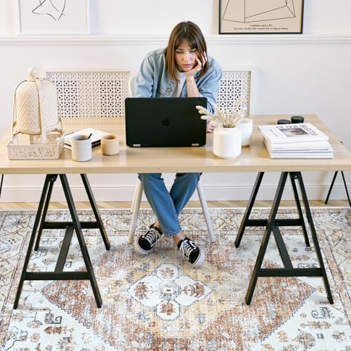 Anidaroel Home Office Chair Mat for Hardwood Floor, 8x10 Under Desk Rug for Rolling Chair, Desk Mat for Chair, Gaming Chair Mat, Anti-Slip Backing Large Floor Protector Rug for Home Office - Image 2