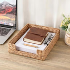 Set of 2 Letter Tray Water Hyacinth,Desk Organizer for Office Supplies - Image 3