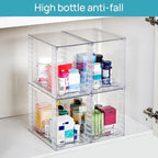 Vtopmart 4 Pack Clear Stackable Storage Drawers,9.7" High Plastic Organizers Bins for Skincare, Bathroom Supplies,Ideal for Cabinet,Undersink,Vanity,Kitchen,Pantry Organization - Image 6