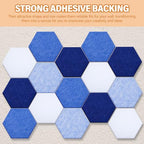6.7 x 5.9 in 16 Pcs Hexagon Cork Board Tiles, Felt Pin Boards, Blue - Image 6