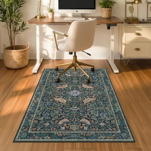 JTJ Blue Green Forest Office Chair Mat for Hardwood Floors, 36" x 48" by JTJ