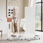 Eastern Tree Metal Pegboard Display Stand 2'x 5'with Base Plate, Pegboard Panels Display with Wheels, Peg Board Display Rack, Standing Pegboard Display with 30 Hooks - White - Image 5