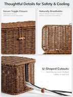 Cable Management Box, Cord Organizer with Lid & Cable Ties - Brown Set - Image 3