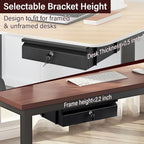 Under Desk Drawer 15.7" x 11.8" x 4.3" with Lock & Keys - Image 3