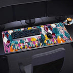 Keyboard Wrist Rest Set,Memory Foam Wrist Support Mouse Pad,31.5"x11.8" Desk Mat for Comfortable Typing & Pain Relief,Non-Slip Base for Office & Home Use - Vintage Geometric Print Vector - Image 6