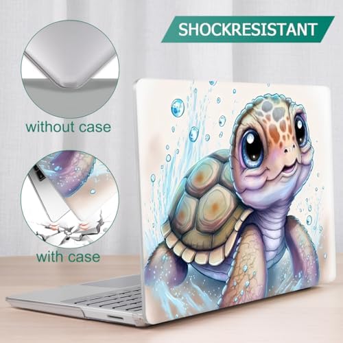 Mektron Case for 13.5" Microsoft Surface Laptop 5/4/3 with Metal Palm Rest Model 1951/1868, 2019/2021/2022 Release Plastic Hard Shell Cover with Screen Protector + Keyboard Cover, Cute Turtle - Image 6