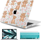 May Chen for 2026 MacBook Pro 14-inch M5 M4 M3 M2 M1 Pro/Max Chip, Release 2026 2025-2021, Model A3427 A3426 A3434 A3112 A3401 A3185, Plastic Hard Shell with Keyboard Cover, Cute Teddy Bear by MayChen