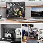 PEGZONE Clamp on Desk Pegboard, 16.5" x 12.6", with 10 Accessories, Black - Image 3