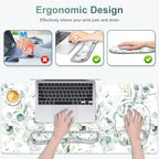 Large Mouse Pad with Wrist Support 4in1 Set, XXL Big Game Mousepad +Keyboard Wrist Rest+Mouse Wrist Rest+Coaster with Ergonomic Design Gaming Mat for Home Office Computer I Eucalyptus Branches - Image 2