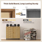 Bestier Office Storage Cabinet with 5 Drawer Adjustable Shelf, Oak - Image 5