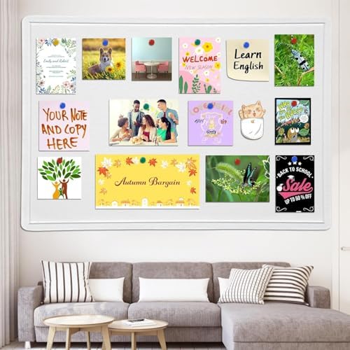 Extra Large Bulletin Board 96" x 48", Felt Pin Board, Warm White - Image 2