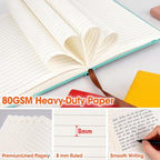 20 Pack Lined Journal Notebook with Pen, A5 Hardcover Leather Journal 5.5"*8.3", 5 Colors 136 Pages College Ruled Notebooks and Pen Set for Office School Business Supplies - Image 6
