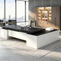Executive Desk, L Shaped Executive Office Desk with Locking Drawer & File Cabinet, 1'' Thick Desktop, Large Office Desk with Storage, Modern Executive Computer Workstation for Home Office & Business by Unknown