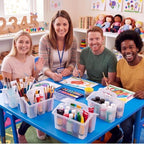 WILLBOND 12 Pcs Classroom Storage Caddies Stackable Utility Caddy, Clear - Image 2