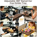 Car Desk for Laptop, 360° Swivel Height-Adjustable Cup Holder Laptop Mount - Image 7