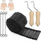 1000Pcs Double Loop 6 Inch Wire Rebar Ties, 16 Gauge Cable Rebar Ties with Wire Tie Twister Tools and Gloves for Securing Reinforcing Steel Bars by Mezchi