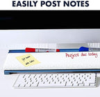 Quartet Glass Dry Erase White Board 18"W x 6"H, Compact Desktop Whiteboard with Storage Drawer, Dotted (GDP186D) - Image 6