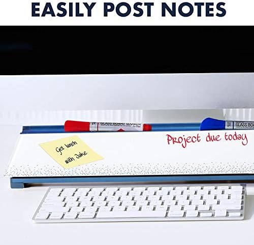 Quartet Glass Dry Erase White Board 18"W x 6"H, Compact Desktop Whiteboard with Storage Drawer, Dotted (GDP186D) - Image 6