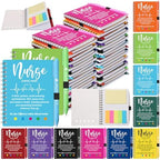 Resurhang 40 Sets Nurses Week Gifts Bulk 2026 Nurse Appreciation Gifts Nursing Thank You Gift Notebook with Pen in Holder and Sticky Note Notepad Marker Index Tab Inspiring Journal Ballpoint Pen by Resurhang