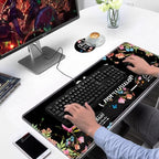 Ergonomic Keyboard Wrist Rest & Mouse Pad Wrist Rest Set, Chaos Coordinator Quote Vintage Watercolor Floral Large Gaming Desk Mat 31.5"x 11.8" with Memory Foam, Easy Typing Pain Relief for Home Office - Image 7