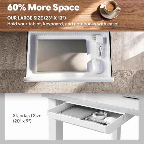 23" Under Desk Drawer Organizer Storage Tray with 2 Dividers Divider - Image 3