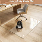60" x 48" Tempered Glass Chair Mat for Carpet & Hard Floors - Image 3