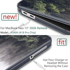 DONGKE Compatible with MacBook Neo 13 Inch Case 2026 A3404 A18 Pro chip & Touch ID, Plastic Hard Shell with Keyboard Cover, Screen Protector & Dust Plugs, Forest - Image 3