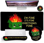 Blusabaca Dumpster on Fire Mouse Pad, Funny Cute Desk Mat Accessories Decor by Blusabaca