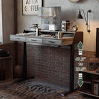 CubiCubi One-Piece Standing Desk 55x26 with 3 Wood Drawers, Antique Grey - Image 6