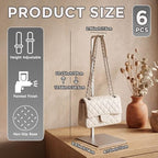 6 Pack Purse Stand Holder Handbag Display Stand, Silver - Image 3