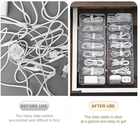 4 Pcs Cable Organizer Electronics Cable Box with 40 Pcs Wire Ties - Image 4