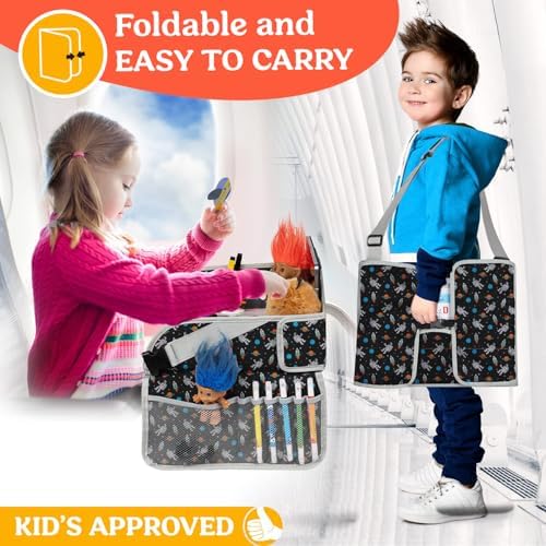 PILLANI Kids Travel Tray for Car - Car Seat Tray for Toddler, Roadtrip Essentials, Carseat Table Tray for Kids Road Trip Activities - Toddler Lap Desk Organizer for Airplane w/Dry Erase Surface - Image 5