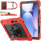 SEYMAC stock Case for Samsung Galaxy Tab S10+ Plus/ S9 FE+ Plus/ S9+ Plus 5G Tablet Case 12.4'' Protective with Screen Protector, Pen Holder, 360 Rotate Stand, Hand Strap, Shoulder Strap, Red by SEYMACstock