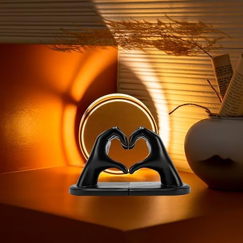 Decorative Bookends Solid Hearthands Sculpture Resin Book Ends, Black - Image 7