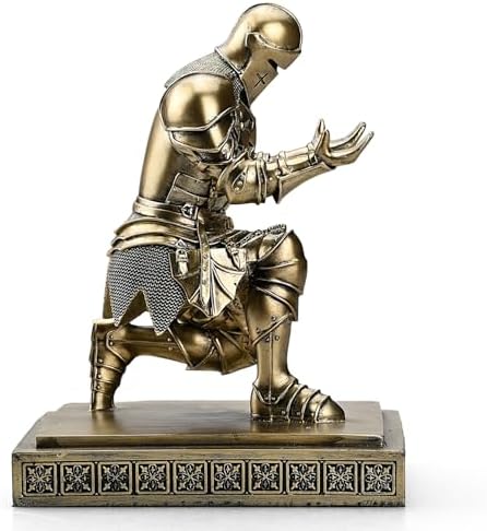 Medieval Warrior Knight Pen Holder Fun Desk Accessories Paperweight Bronze - Image 6