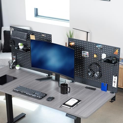 VIVO Black Clamp-on 60 x 24 inch Desk Pegboard, PP-DK30B-2 - Image 4