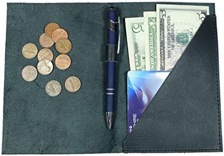 Hide & Drink, Bifold Check Presenter with Pen Slot for Restaurant & Cafe Accessories, Western Bill Holder, Full Grain Leather, Handmade Waiter and Waitress Accessory, Charcoal Black - Image 4